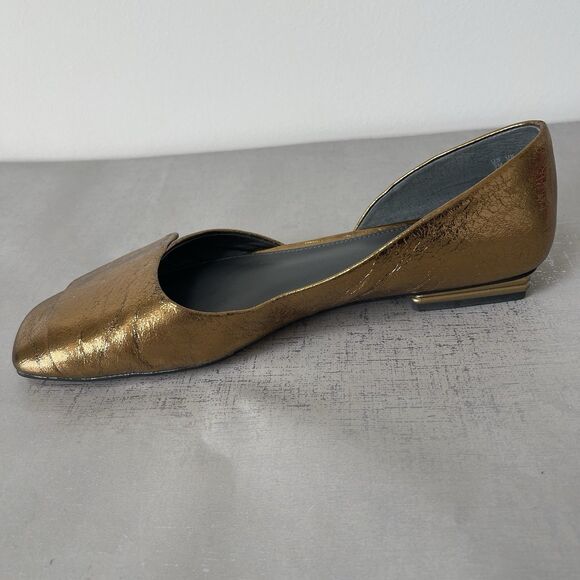 SARTO by Franco Sarto A‑Tracy Bronze Leather Ballet Flats 9 M Square Toe Shoes - Picture 5 of 11